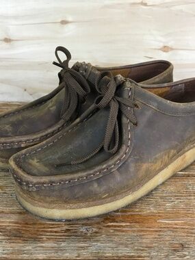 Clarks Originals Beeswax Brown Leather Wallabee Crepe Sole Women's Size 7.5 M